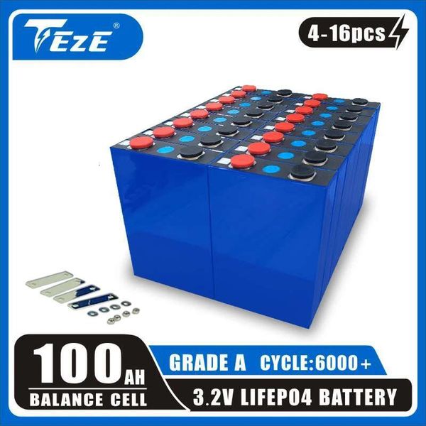 3.2V 100Ah 105Ah LifePo4 Battery Grade A DIY 12V 24V 48V for EV RV Golf Cart Rechargeable Cell