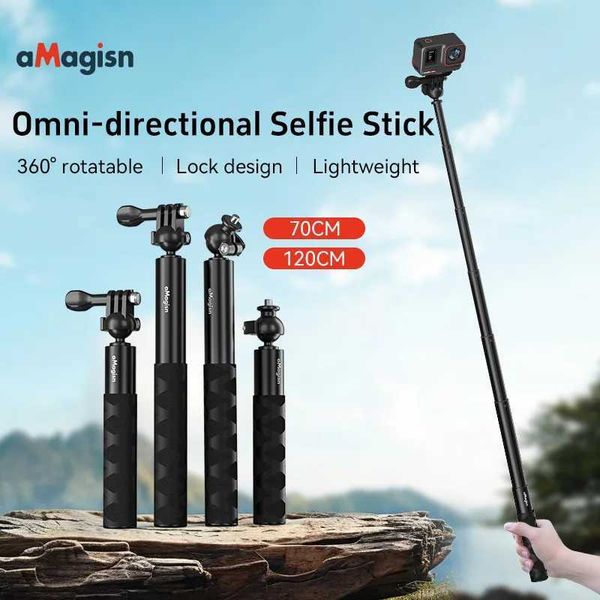 Suitable for Insta360/DJI/ 360 rotating aluminum alloy selfie stick accessories Z250418
