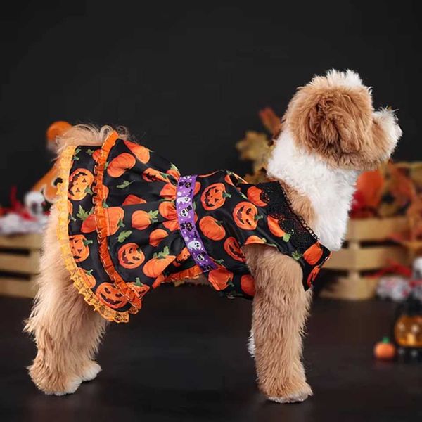 1pcs popular Halloween pet supplies dog clothes costumes pumpkin skirts and small dog clothesM251118