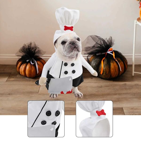 Pet Chef Hat Costume Set Pet Apparel Creative Cosplay Appar…