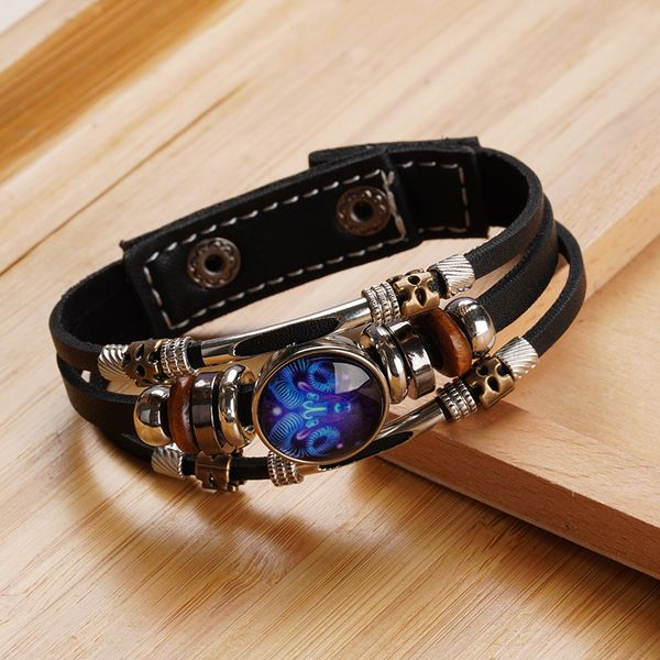 DesignerTriple Layer Zodiac Bracelet Glowing Leather Cord Snap Closure Couple Matching Unisex Beaded Braided Charm Jewelry for All Signs
DesignerTriple Layer Zodiac Bracelet Glowing Leather Cord Snap Closure Couple Matching Unisex Beaded Braided Charm Jewelry for All Signs