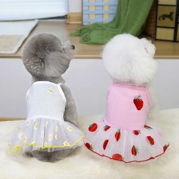 Lace Dog Printed Skirt Summer Dog Dress New Dog Clothes Princess Dress Chihuahua Bichon Puppy CostumeM251118