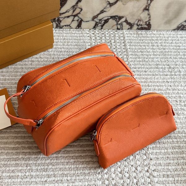Luxury Brand Handbags Wallets Tote Bags High-Quality Cosmetic Bag for Women Fashionable Storage Pouch Classic Zipper Closure Coated Canvas with Leather Trim