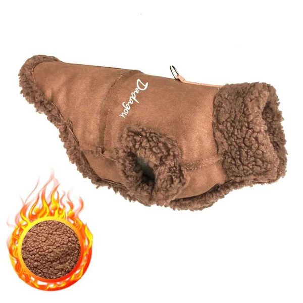 British Style Dog Jacket Lamb Fleece Winter Warm Dog Clothes for Small Dogs Puppy Costume Chihuahua Coat Pet Pug Yorkie OutfitsM251119
