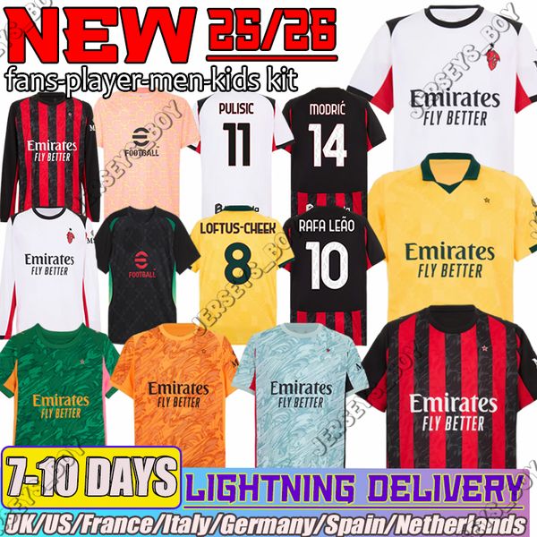 Maglia AC MilanJersey 25 26 Rafa Leao Modrie Gimenez Soccer Jerseys PULISIC THEO Rejnders Loftus-Cheek Football Shirt Goalkeeper Long Sleeve Kids Kit Sets Uniform, Black
Maglia AC MilanJersey 25 26 Rafa Leao Modrie Gimenez Soccer Jerseys PULISIC THEO Rejnders Loftus-Cheek Football Shirt Goalkeeper Long Sleeve Kids Kit Sets Uniform, Black