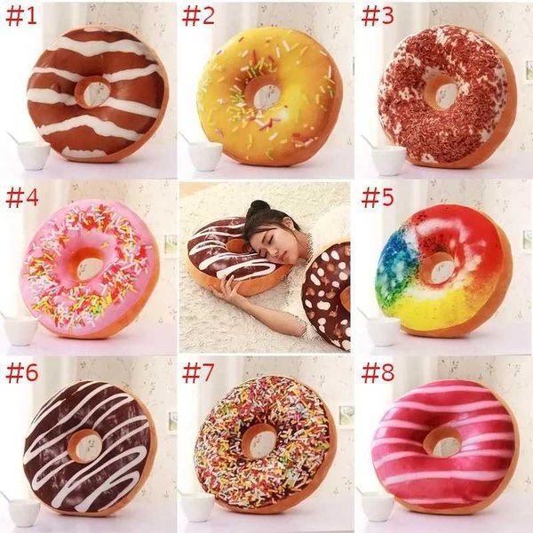 3D Cute Donuts Chocolate Donuts Plush Macaron Food Cushion Bottom Cushion Nap D…