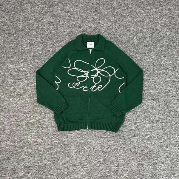 Arte Jumpers Designer Men's Hoodies Oversized Arte Knit Sweaters Men Women 11 High Quty Embroidery Flower Apricot Pure Cotton Zipper Jackets 3D3