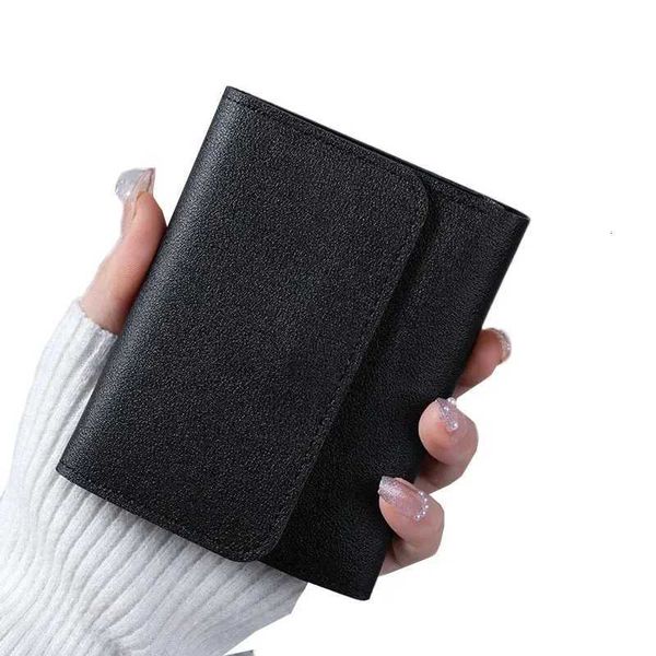 Korean Simple PU Leather Wallets Women Short Multifunctional Card Holders Key W…
