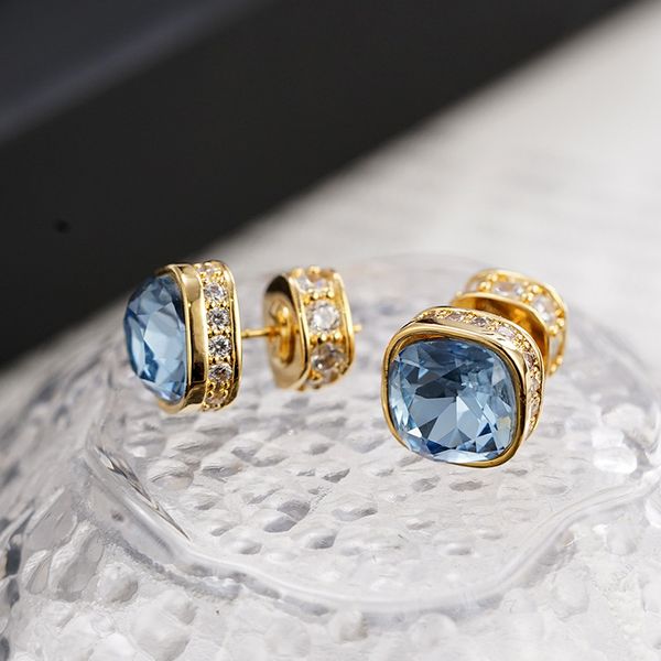 Square CZ Crystal Earrings