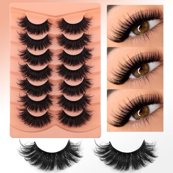 Thick Fluffy False Eyelashes Curled Natural Looking Handmade Reusable 3D Faux Mink Lashes Multi-layer Thick Fake Lashes Full Strip Eyelash Extensions