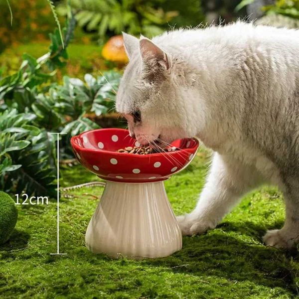 Mushroom Bowl Pet Feeding Water Bowl Resin Home Decoration Outdoor Statue Crafts Ornaments HolidayM251121