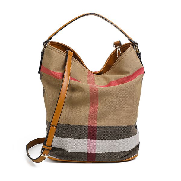 Luxury Bag 2025 new classic plaid canvas bucket bag, large capacity single shoulder cross body bag for women, Color 1
Luxury Bag 2025 new classic plaid canvas bucket bag, large capacity single shoulder cross body bag for women, Color 1