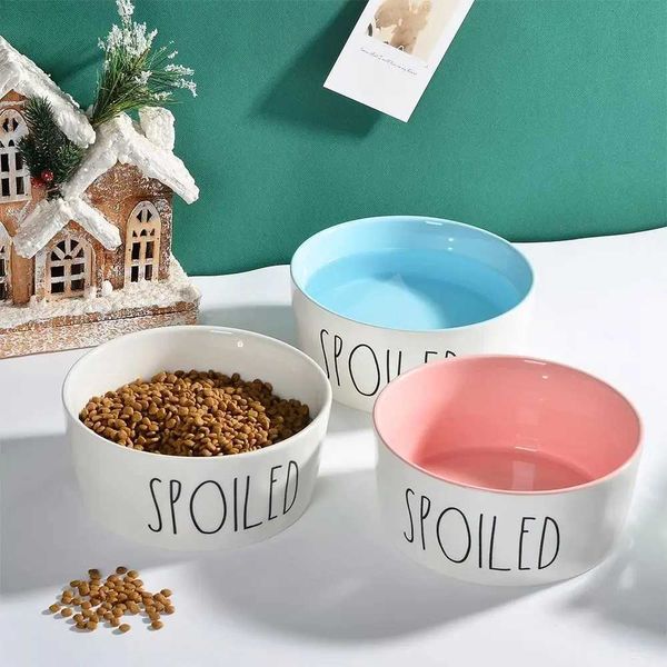 Pet Supplies Ceramic Pet Bowl Creative Cute Dog Food Feeding Basin Multi-use Non-slip Cat Drinking Feeder Water ContainerM251121