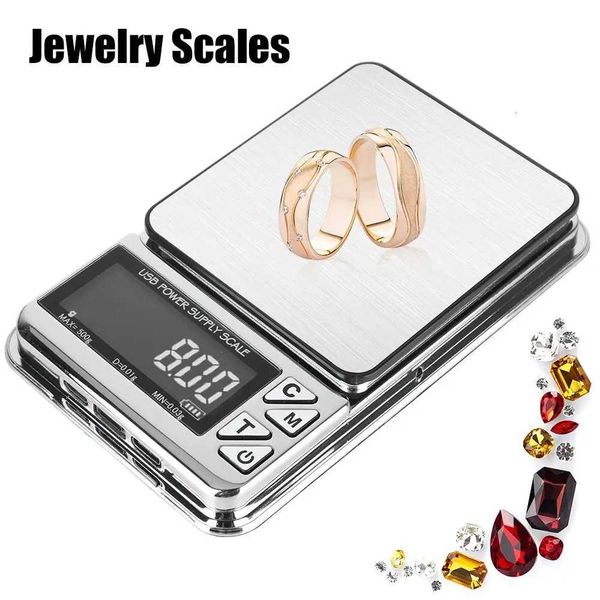 High Precision Electronic Scale 500g/100g Digital LCD Count USB Charging Stainless Pocket Kitchen ScalesM251122