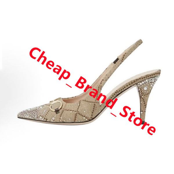 With Box Designer Crystals High Heels Leather Sandals Womens Slingback Shoes Heel 8.5cm Summer Party Dress Shoes, Color#2
With Box Designer Crystals High Heels Leather Sandals Womens Slingback Shoes Heel 8.5cm Summer Party Dress Shoes, Color#2