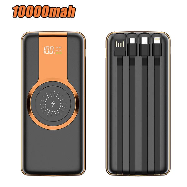 New 10000mah Power Bank 15W Wireless Charging Power bank For iPhone Xiaomi Samsung Portable Charger External Battery Poverbank