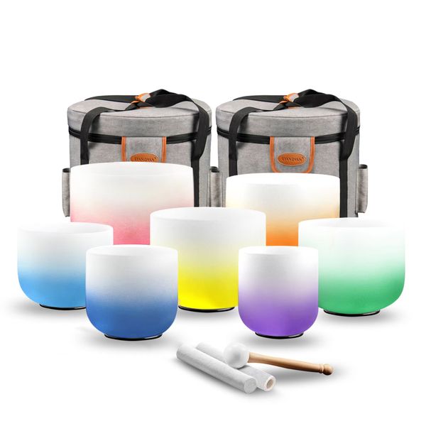 7 Chakra 432Hz Crystal Singing Bowl Set-7-12 Inch Gradient Design Frosted Quartz Sound Therapy Bowls for Meditation, Yoga&Reiki-Includes Mallets, Padded Case&O-Ring
7 Chakra 432Hz Crystal Singing Bowl Set-7-12 Inch Gradient Design Frosted Quartz Sound Therapy Bowls for Meditation, Yoga&Reiki-Includes Mallets, Padded Case&O-Ring