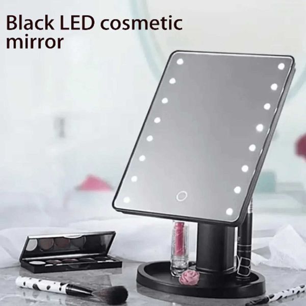 LED Makeup Mirror with Light Desktop Mirror Surface RotatableMakeup Mirror Light BrightnessAdjustable Cosmetic Light Up Mirror M251122