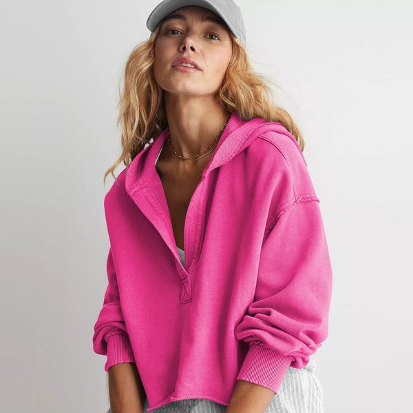 Yoga jacket fashionable and loose fashion brand hoodie European and American women's sports hoodie fitness outdoor sports top, Fuchsia
Yoga jacket fashionable and loose fashion brand hoodie European and American women's sports hoodie fitness outdoor sports top, Fuchsia