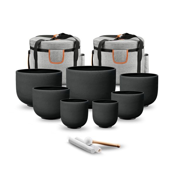 7 Chakra Black Crystal Singing Bowl Set-7-12 Inch Gradient Design Frosted Quartz Sound Therapy Bowls for Meditation, Yoga&Reiki-Includes Mallets, Padded Case&O-Ring
7 Chakra Black Crystal Singing Bowl Set-7-12 Inch Gradient Design Frosted Quartz Sound Therapy Bowls for Meditation, Yoga&Reiki-Includes Mallets, Padded Case&O-Ring