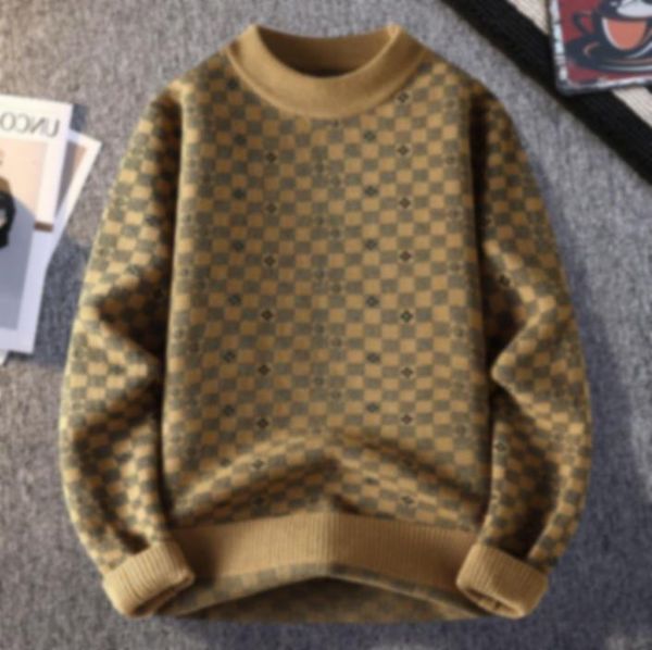 designer sweaters men plaid pullover luxury sweater jumpers men's clothing for autumn winter vv1266