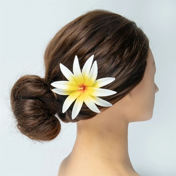 6Pcs Double Spider Lily Flowers Aloha Ear Flower Hairpick Hawaii Style Hula Girls Supplies Gifts for Tropical Parties 250417