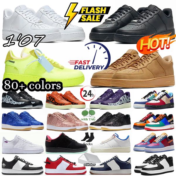 Free shipping designer shoes 1'07 one men's women Triple white black sneakers ForC Low ONE Skateboard Silk Platform Trainers EUR 36-45