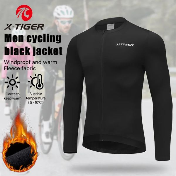 XTIGER Fleece Warm LongSleeved Cycling Clothing Men And Women Fall Winter Road Bike Padded Tops 251113