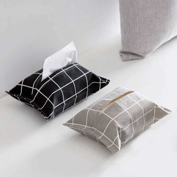 Nordic Style Fabric Car Paper Bag Tissue Box Fashion Paper Boxcotton And Linen Tissue Bag Retro Style Tissue Cover For HomeM251124