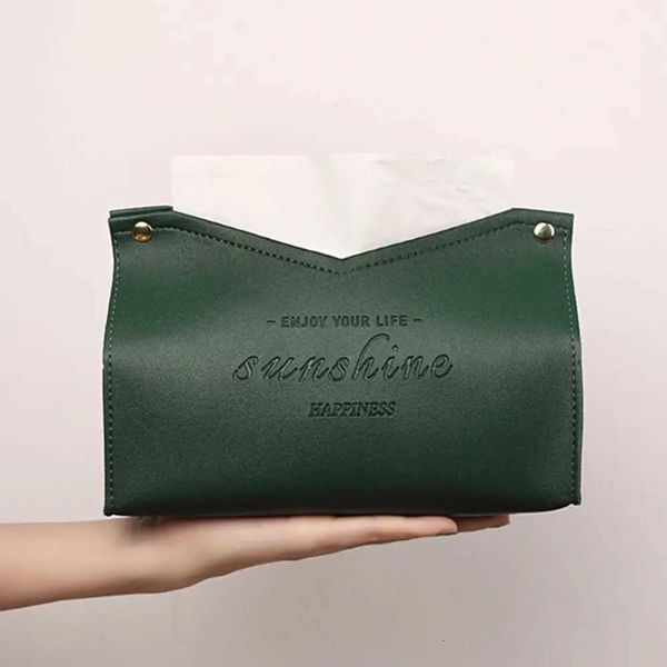 Muiltcolor PU leather Napkin Holder Modern Large Storage Tissue Case Car Tissue Box Paper Towel Box Home Living Room DecorationM251124