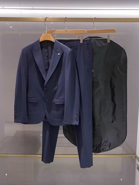 Men's Suits Blazers Blue Classic Men Suit 2 Pieces Sets Lapel Groomsmen Wedding Suits Set Fashion Men Business Blazer L1289