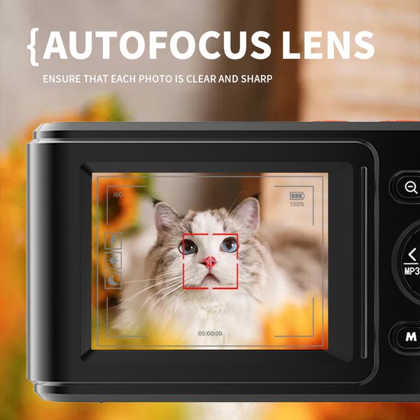 Digital Camera - Dual Screen HD Compact Camera for Travel Vlogging and Selfie Photography