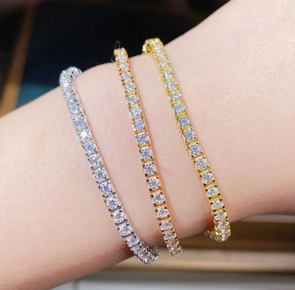 25mm 3mm 4mm diamond tennis bracelet designer for woman party luxury 925 sterling silver rose gold bracelets women 5A zirconia love bangle jewelry friend gift boxs