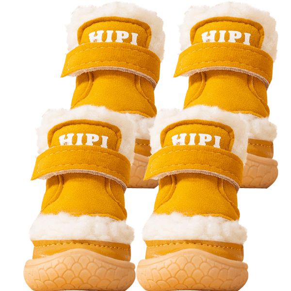 Warm Fleece Lined Dog Winter Boots Non Slip Waterproof Pet Shoes with Multiple Colors Small Dogs Cute Durable Puppy Footwear for Outdoor Walking Snowy Days A841