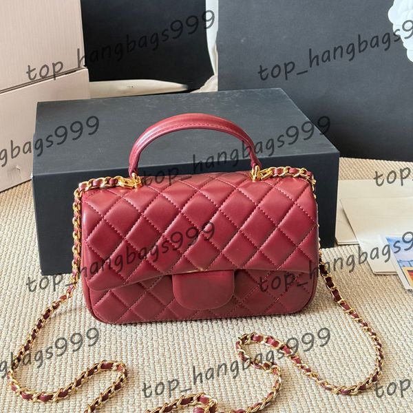 Women's Lambskin Leather Bags Top Leather Handle With Silver Chain Totes Crossbody Shoulder Handbags Multi Pochette Accordion Purse Vanity Bag 20x12CM