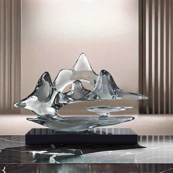 Luxury Modern Creative Transparent Resin Statue Living Room Desktop Wine Rack Decoration Craft Model Sculpture Home Decor Accessories Y251125