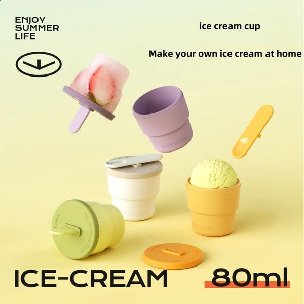2025 Household Food Grade Silicone Ice Cream Mold DIY Ice Cream Cup Homemade Ice Cream Ice Cubes 250421