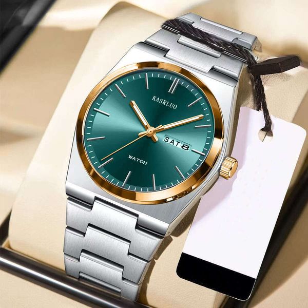 Genuine Waterproof Fashion Business Trend Dual Calendar Men's Steel Band Non-Mechanical Watch