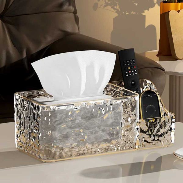 2026 Living Room Desktop Water Ripple Clear Plastic Storage cologne perfume Multifunction Remote Control Holder Tissue Box Y251126 Free Shipping