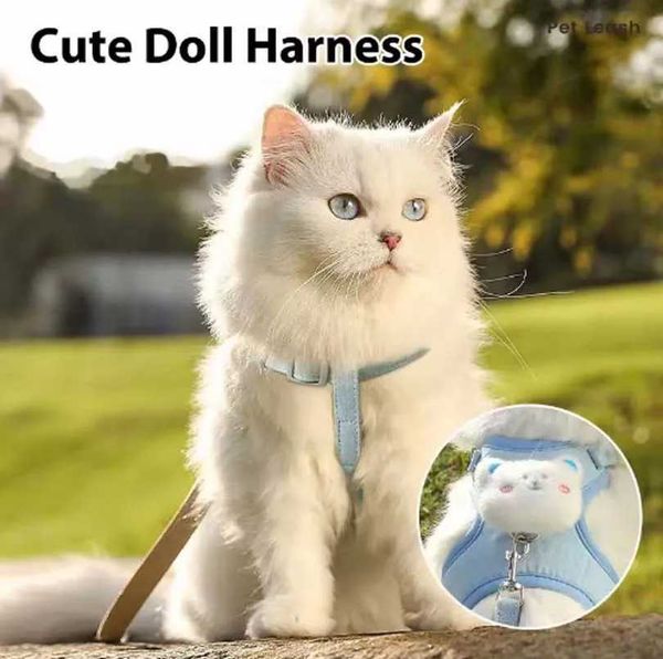 Vest-Style Puppy Leash cat Walking Harness Teddy Bichon Bear Small cat Chest Strap out cat Chain Pet AccessoryM251126