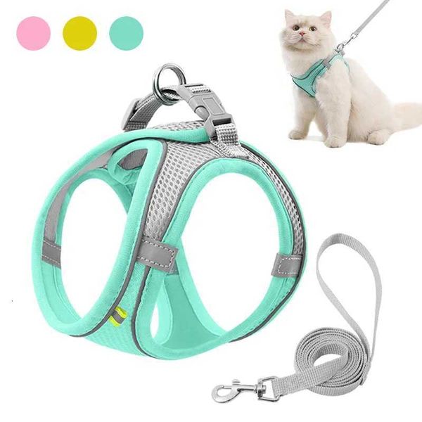 Adjustable Cat Harness Leash Escape Proof Kitten Dog Harness For Cat Small Dog Breathable Cat Harness Lead Leash Pet AccessoriesM251126