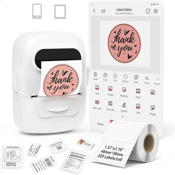 Wireless Label Printer P50 Inkless Bluetooth Thermal Label — compare prices at CompareOffers