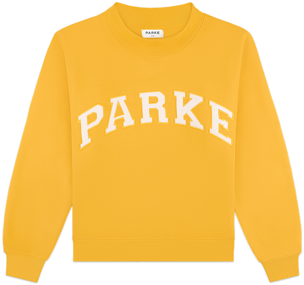 Parke Yellow Mockneck Sweatshirts Designer Women Pure Cotton Sweaters PARKE Comfy Embroideried Hoodies Fashion Jumpers