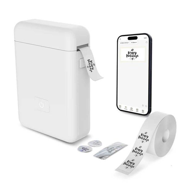 Label Maker hine with Portable Printer Mini Thermal Printers Self-adhesive Sticker for School He Off Organization H251127