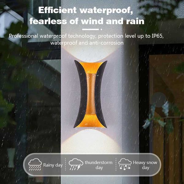 LED Wall Light Outdoor Waterproof IP6510W Porch Garden Wall Lamp Indoor Bedroom Bedside Decoration Lighting Lamp BlackM251127