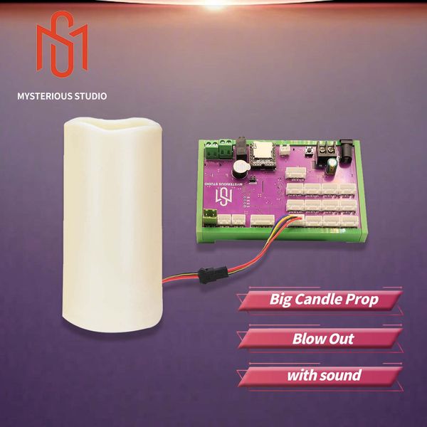 mysterious studio Secret room escape game mechanism props Electronic puzzle Blow out the candle version candle with audio