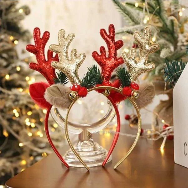 Christmas Headband Xmas Elk Horn Bell Sequin Christmas — compare prices at CompareOffers