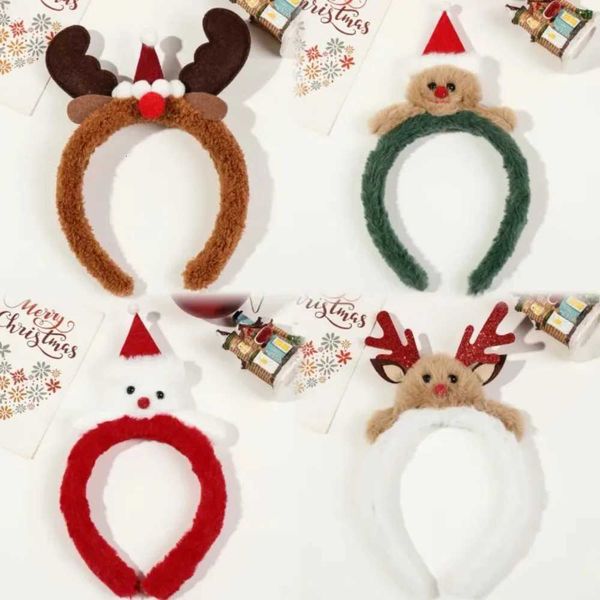 Winter Holiday Headbandscute Christmas Antler Hairbands For Women Girl Party Holiday Favors Photos Booth Hair Accessoriesm251127-image