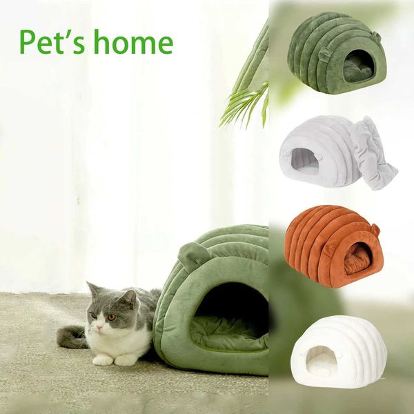 Caterpillar Pet MatWinter Semi-enclosed Warm Pet Nest Thickened and Warm With Plush Comfortable Puppy and Cat BedM251127