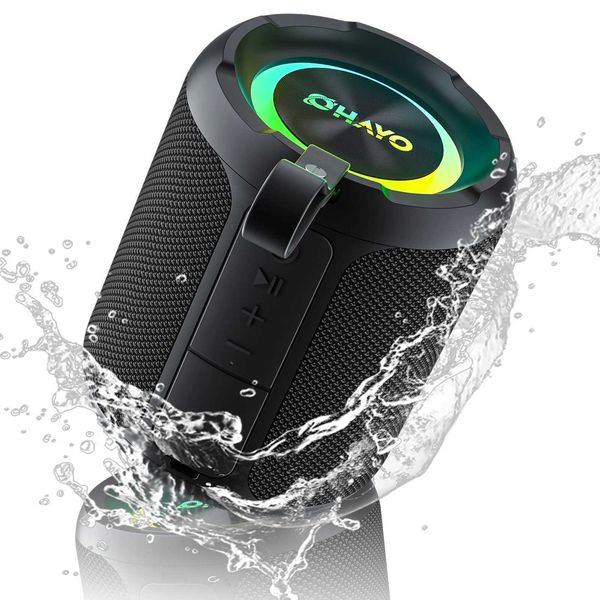 OHAYO 40W IPX7 Waterproof Wireless Portable Speaker with Lights Loud Sound RGB LightsTWS Pairing AUXTF-Card in Y251128